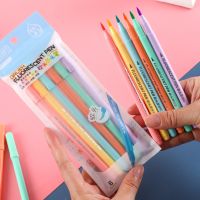 6 colors Soft Brush Fluorescence Pen Set Pastel Markers Brush Set Art Color Highlighter Calligraphy pens supply