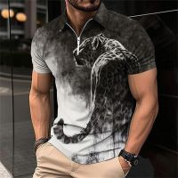 Animal MenS Polo Shirt 3d Lion Printing Casual Daily Lapel Tops Tees Fierce Beast T Shirt For Man Clothing Summer Short Sleeves