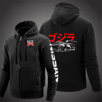 2022 Nissan Gtr Mens Solid Color Zipper Sweatshirts Warmer Pullovers Hip Hop Hoody