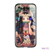 UCUCเคสมือถือ เคสโทรศัพท์ เคสVivo Y81 Y81iเคสมือถือกันกระแทกAnime Demon Slayer Nezuko Glossyกระจกเทมเปอร์พร้อมฮาร์ดไดรฟ์ที่ทนทานฝาครอบ