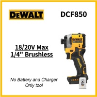 DCF850 DeWalt สูงสุด18/20V 1/4 "ไดร์เวอร์อิมแพ็คไร้แปรง3สปีด (ไม่มีที่ชาร์จไม่มีแบตเตอรี่)