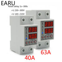 【✴COD✴】 aojia6891 63a 40a 230V Din Rail ปรับได้มากกว่าแรงดันไฟฟ้าและใต้แรงดันไฟฟ้ารีเลย์เครื่องปกป้องป้องกันอุปกรณ์ขีดจำกัดป้องกันกระแสไหลมากเกิน