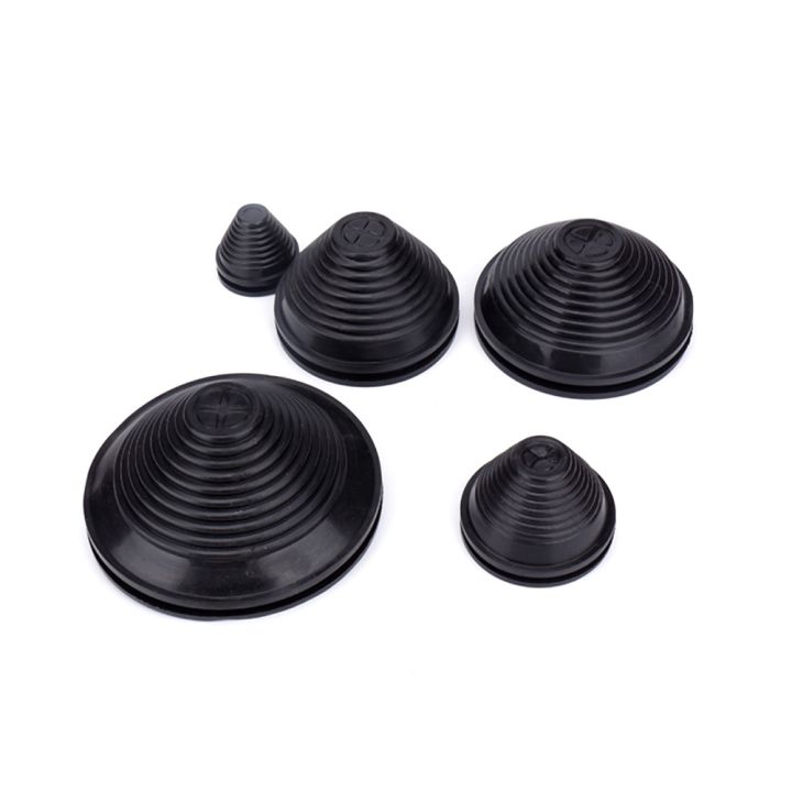 2pcs-rubber-wire-hole-dust-covers-plugs-black-tapered-cable-seal-ring-grommet-gasket-inlet-outlet-case-box-plate-cable-protector