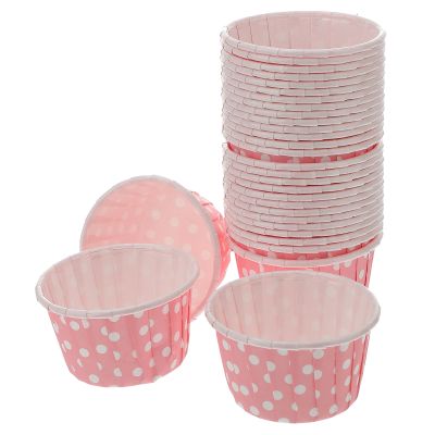 【CW】✣☃▤  50pcs Paper Cup Bowl Yogurt Bar Useful Dessert Bowls Disposable Cups (Pink)