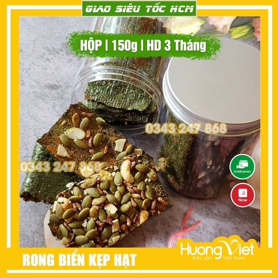 Rong biển kẹp hạt dinh dưỡng mùa ăn 150gr đồ ăn vặt sài gòn rong biển ăn - ảnh sản phẩm 1