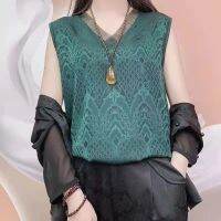 Spring 2022 new mother jacquard vest render unlined upper garment inside take ladies wear small condole outside big yards sleeveless clothes