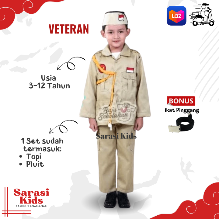 Baju Profesi Anak Kostum Pejuang Baju Bung Karno Baju Veteran ...