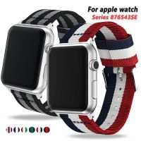 ☸۩ สายไนลอนสำหรับ Apple Watch Band 44mm 45mm 40mm 41mm 49mm 38mm 42mm สำหรับ Iwatch Series 8 7 6 5 4 SE Watchbands