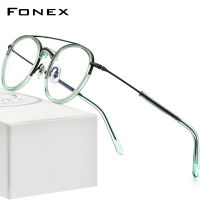 FONEX Acetate Titanium กรอบแว่นตาผู้ชาย2022ใหม่ Vintage รอบแว่นตาผู้หญิงแว่นตา F85734