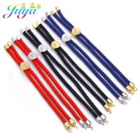 Juya Handmade Red Black Macrame Adjustable Thread Metal Chains Accessories For Gold Silver Color Charms Bracelet Making Supplies