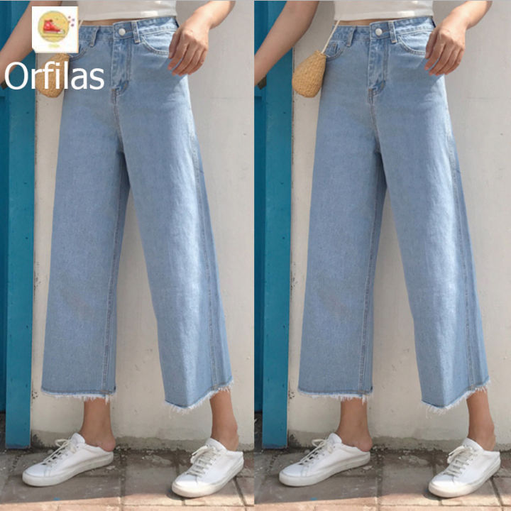 orfilas-กางเกงยีนส์ผู้หญิงตรง-กางเกงขากว้างหลวม-กางเกงยีนส์ผู้หญิง-preppy-โปรโมชั่นราคาถูก-ยีนส์