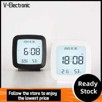 V-ELECTRONIC สีดำสีดำ นาฬิกาปลุกดิจิตัล พลาสติกทำจากพลาสติก สีขาวขาว นาฬิกาหน้าจอ LCD ปรับได้ปรับได้ อุณหภูมิความชื้นความชื้น นาฬิกาอิเล็กทรอนิกส์อิเล็กทรอนิกส์ บ้านในบ้าน