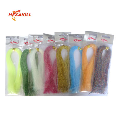 4 Packs fly fishing material Twisted Flashabou Holographic Tinsel Fly Fishing Tying Crystal for Jig Hook Lure Making Material Accessories