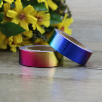 1X Rainbow Foil Washi Tape Japanese Paper 1.5cm*10m Kawaii Scrapbooking Tools Masking Tape Metallic Wedding Diy Decorative Tapes Adhesives Tape