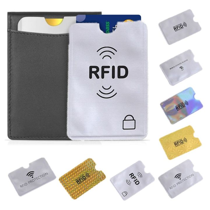 กระเป๋าใส่บัตร-กระเป๋าแฟชั่น-10pcs-การบล็อก-nfc-ที่ใส่บัตรป้องกัน-rfid-อลูมิเนียมฟอยล์-ล็อคเครื่องอ่าน-ใช้ซ้ำได้-สไตล์เกาหลีแบบ-หญิง-ชาย