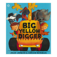 Big yellow digger huge yellow excavator childrens English adventure Picture Book Baby bedtime story English original imported book