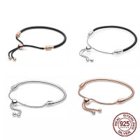 S925 Sterling Silver Fit Original Charms Beads Simple Style Simple Adjustable celet DIY Foundation Bead Bangle