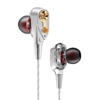 ไดรฟ์คู่หูฟังแบบ In-ear สเตอริโอแบบมีสายชุดหูฟังชนิดอินเอียร์เบสสายหูฟัง Hi-Fi พร้อมไมโครโฟน3.5มม. สำหรับ Huawei Xiaomi โทรศัพท์