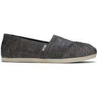 TOMS รองเท้าลำลองผู้หญิง แบบสลิปออน (Slip on) รุ่น Alpargata Seasonal Black Mettalic Herringbone รองเท้าลิขสิทธิ์แท้