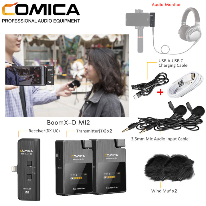 comica-boomx-d-mi2-เสียบหูฟังเสียงได้-ใช้งานกับมือถือiphone-ประกันศูนย์-1ปี