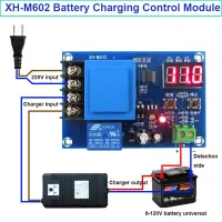 XH-M602 แบตเตอรี่ดิจิตอลควบคุมแบตเตอรี่ลิเธียมชาร์จโมดูลควบคุมสวิตช์ควบคุมการประจุแบตเตอรี่