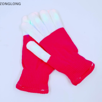 ?ZONGLONG? ถุงมือนิ้วฮาโลวีนของเล่นไฟ LED เรืองแสงถุงมือมายากลไฟกระพริบถุงมือตกแต่งงานปาร์ตี้ตกแต่งแสงฮาโลวีน