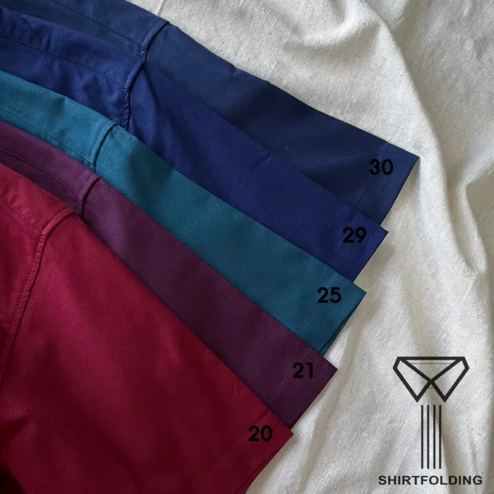 shirtfolding-เสื้อเชิ้ต-แขนสั้นคอปก-สีกรม-กระดุมดำ