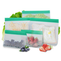 Reusable Stand UP PEVA Bags Freezer BPA FREE Freezer Zip Lock Lunch Bags for Food