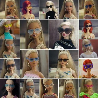 hot【DT】☸❁  Plastic Lensless Glasses Sunglasses Boy Dolls Decoration Dollhouse Accessories 1/6