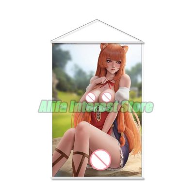 ✘ The Rising Of The Shield Hero Furry Raphtalia Anime Wall Scroll แขวนโปสเตอร์ภาพวาดตกแต่งบ้าน