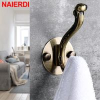 NAIERDI Alloy Hook Stainless Steel Base Vintage Bronze Cloth Hook Hangers Wall Hook Coat Bag Hat Hanging Hooks Bathroom Racks