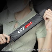 hyf❃✷☁ 2Pcs Carbon Car Seatbelt Shoulder Protector Cover Safety Ornament LINE RCZ 307 308 508 2008 3008 5008