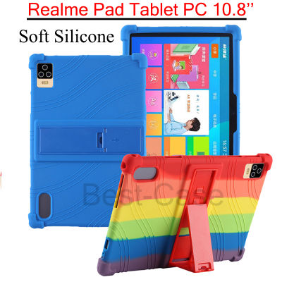สำหรับ Realme Pad แท็บเล็ตพีซี10.8นิ้วกรณีแท็บเล็ตสำหรับ Realme Pad แท็บเล็ตพีซี10.8 Super Soft ซิลิโคนกันกระแทกฝาครอบป้องกันขาปกหลัง