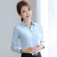 The spring of 2023 white women long sleeve shirt han edition dress shirts business attire tooling work cultivate ones morality interview work clothes