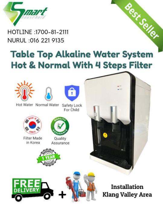 T2111 Hot & Normal Direct Piping Table Top Alkaline Water Filter System