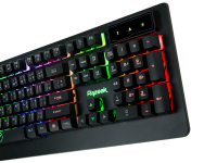 Razeak คีย์บอร์ดเกมมิ่ง มีไฟ Gaming Keyboard rainbow backlight KG8702 Black (สีดำ)