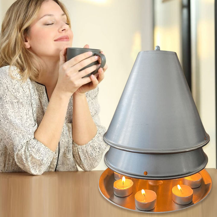 โคมไฟเชิงเทียนทำความร้อนกาน้ำชาโลหะที่จับแบบพกพาการใช้งานที่กว้างขวางออกนอกบ้านความจำเป็นในครัวเรือน