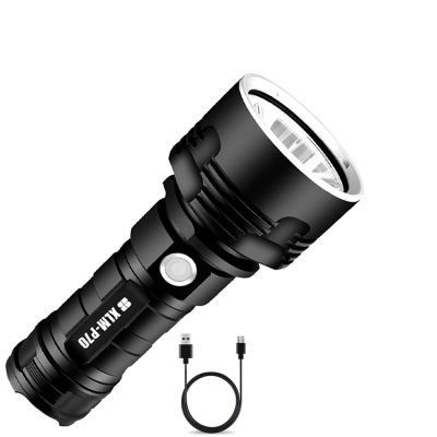 High Powerful LED Flashlight Torch USB Rechargeable Linterna Waterproof Lamp Ultra Bright Outdoor Camping Searchlight