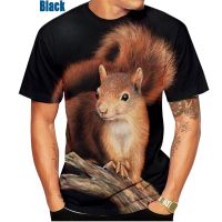 2023 new2022 New Fashion Squirrel T-shirt Mens Short-sleeved Summer Animal Casual 3D-printed T-shirt