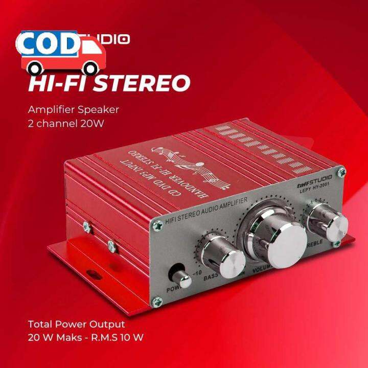 Ampli Mini Amplifier HiFi Stereo Audio Power 2 Channel 20W Alat