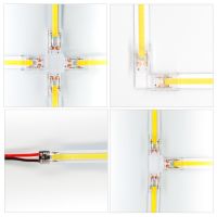 2pin Corner Connector for 8mm/10mm Width FCOB LED Strip X T L Shape Solderless Fast Connector COB Led Strips Light No Soldering