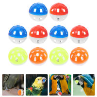 Zecetim 10 Pcs Hollow Bell Ball Pet Parrot Swing Toys Budgie Cage Accessories Bird Foot Small Animals Bite Training