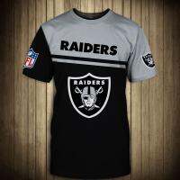 Randers ผู้ชายสบายๆ sublimate แขนสั้น Raiders เสื้อยืดสีดำและสีขาวเย็บ Graffiti SHIELD 3D พิมพ์แฟชั่นเสื้อ Tops