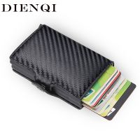 hot！【DT】▲✣  Rfid Blocking Protection Men Credit Card Holder Wallet Leather Metal Aluminum Business Bank CreditCard Cardholder