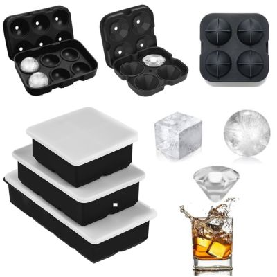 Ball Square Diamond Shape Ice Cube Mold Whisky Wine Cool Down Ice Maker Reusable Ice Cubes Tray Mold for Freezer with Lid Ice Maker Ice Cream Moulds