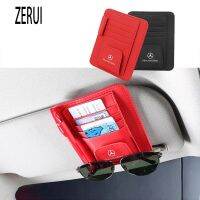 ZR สำหรับรถ Sun Visor Card ปากกา Bill Organizer Universal หนังแว่นตากันแดดคลิปสำหรับ Me Rcedes Be Nz W212 W204 W213 W205 W211 A180 A200 B180 C180 E200 CLA180 GLB200 GLC300 S CLS GLA GLE Class