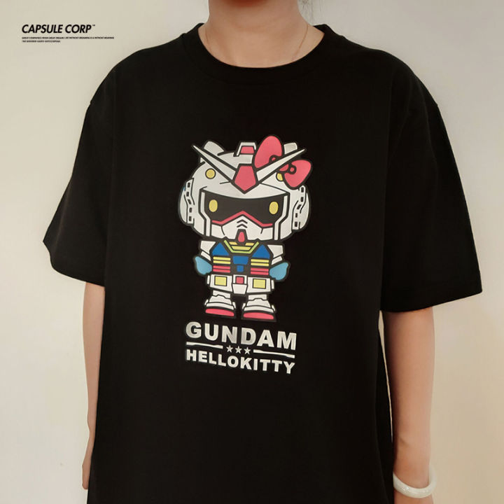 เสื้อยืดแขนสั้น-hello-kitty-gundam-ใหม่