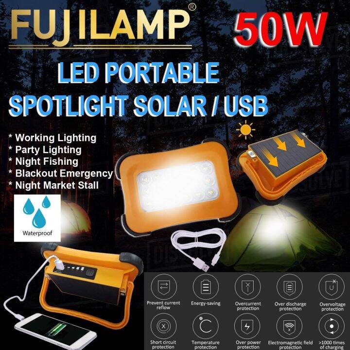 [Local Seller] LED Spotlight 50W Waterproof Emergency Light Outdoor ...