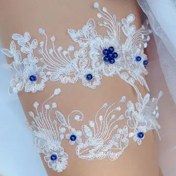 2 Pieces Wedding Garters Lace Wedding Garter Belt Bowknot Garter Belt  Decorations for Bride And Bridesmaid 