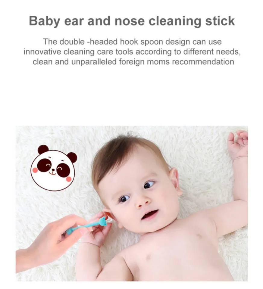 Health Accessories）Silicone Baby Ear Spoon Double-headed Ear Wax Pickers  Cleaning Stick Soft Baby Ear Scoop Ear Wax Curette Picker Ear Nose Cleaner